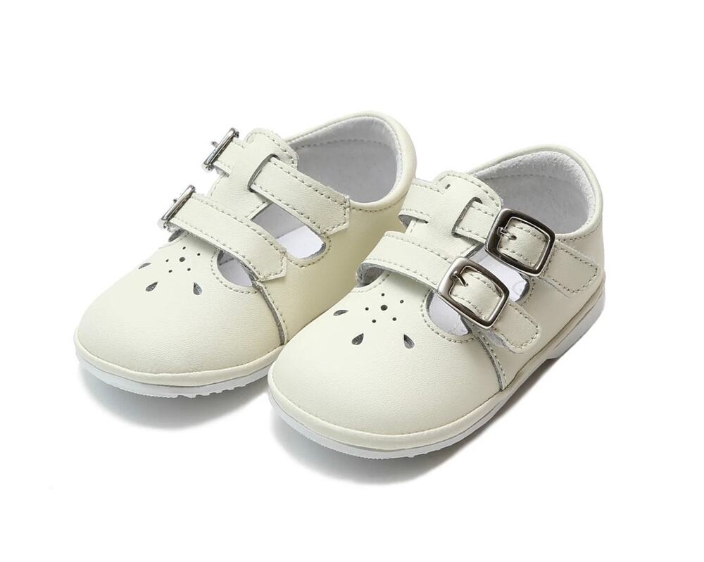 L’AMOUR Hattie Double Buckle Leather Mary Jane (Baby)